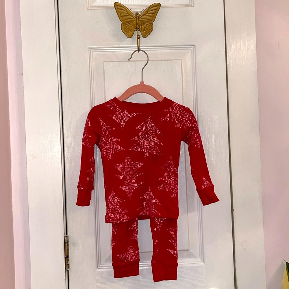 Carters 12 month red Christmas tree pjs